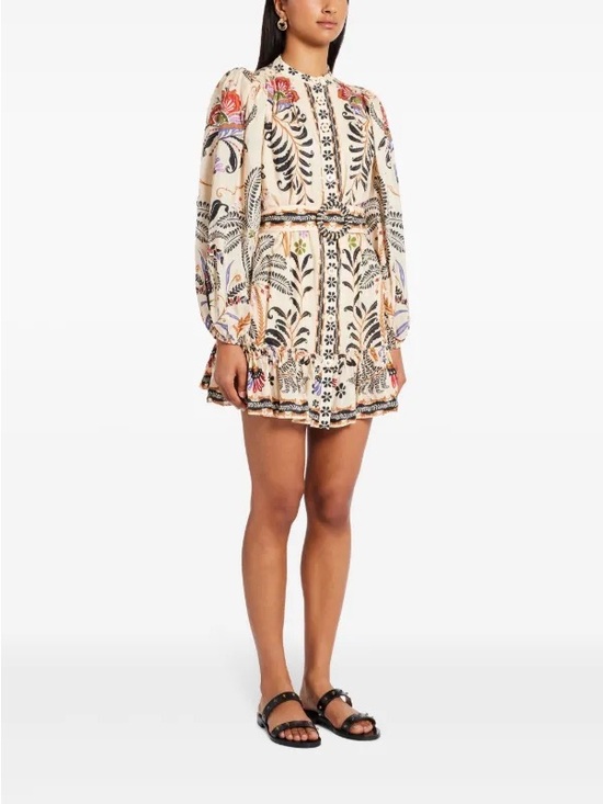 FARM Rio Dresses & Skirts - ‼️NEW Farm Rio Classic Nature Sand Long Sleeves Mini Dress
